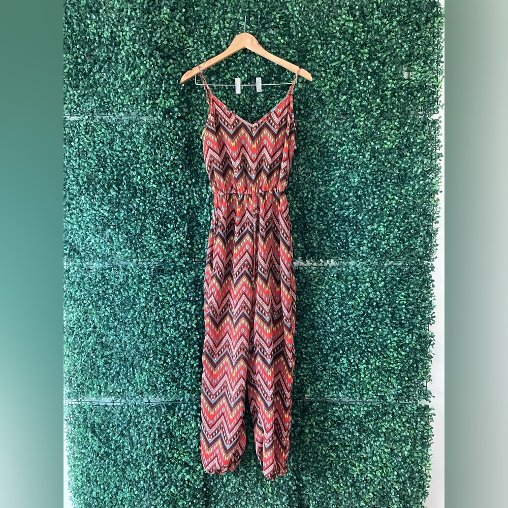 Colorful Chevron Maxi Jumpsuit